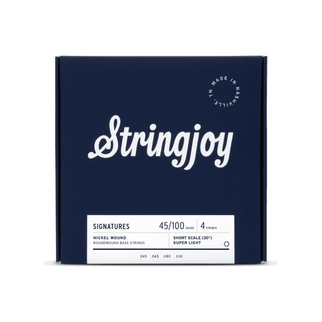 Stringjoy Super Light Gauge (45-100) 4 String Long Scale Nickel Wound Bass Guitar Strings