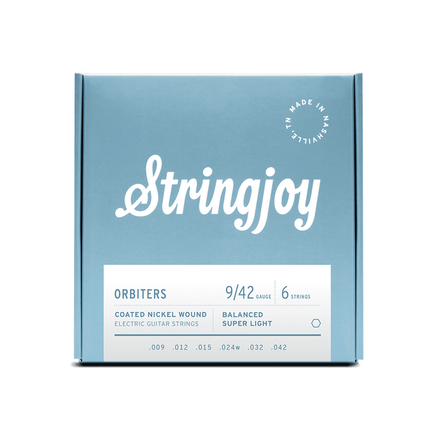 Stringjoy Orbiters | Balanced Super Light Gauge (9-42) Coated Nickel Wound Electric Guitar Strings