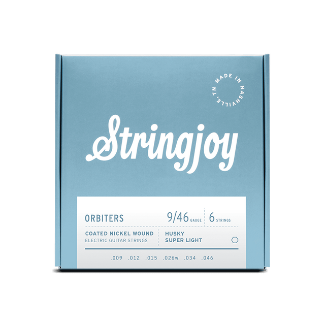 Stringjoy Orbiters | Husky Super Light Gauge (9-46) Coated Nickel Wound Electric Guitar Strings