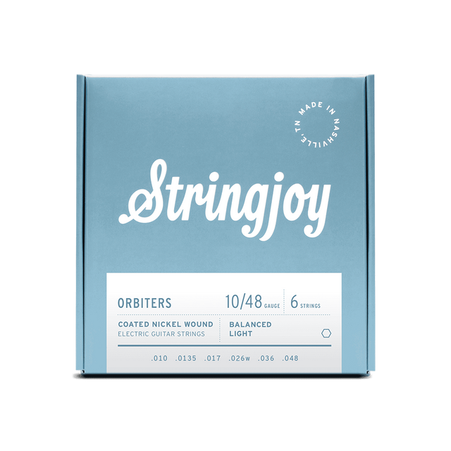 Stringjoy Orbiters | Balanced Light Gauge (10-48) Coated Nickel Wound Electric Guitar Strings