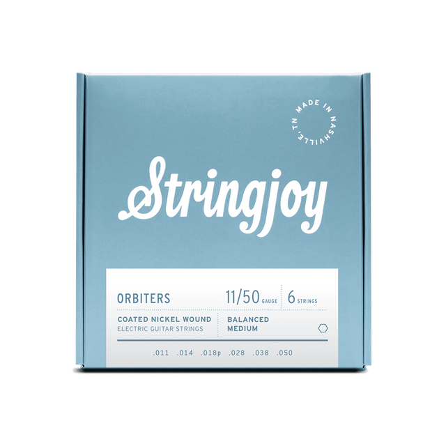 Stringjoy Orbiters | Balanced Medium Gauge (11-50) Coated Nickel Wound Electric Guitar Strings