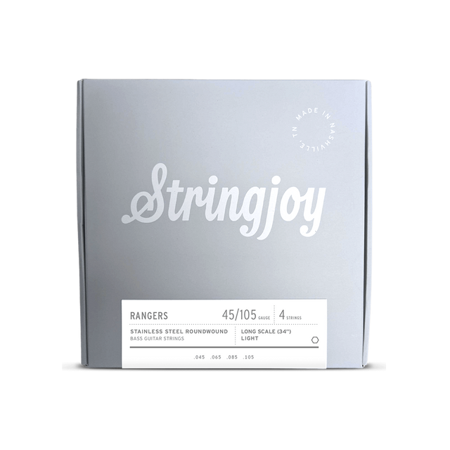 Stringjoy Rangers | Light Gauge (45-105) 4 String Long Scale Stainless Steel Bass Guitar Strings