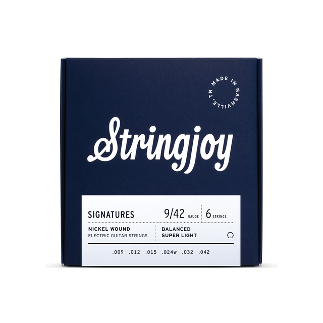 Stringjoy Signatures | Balanced Super Light Gauge (9-42) Nickel Wound Electric Guitar Strings